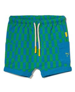 Унисекс Шорты в клетку из переработанного хлопка - Baby Mon Coeur, синий