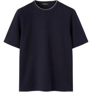 Loro Piana Футболка мужская морская синяя с круглым вырезом умеренно прямого кроя