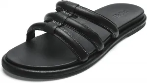 Женские сандалии OLUKAI Tiare, из премиальной кожи с стильным дизайном, комфорт и поддержка на весь день, черный