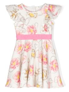 Monnalisa платье с логотипом, нейтральный цвет