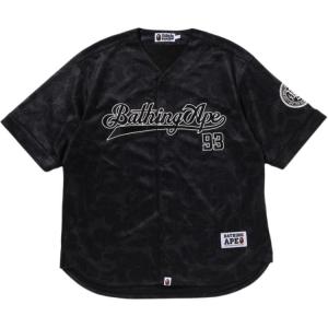 Рубашка Baseball в камуфляжную полоску A BATHING APE, черный
