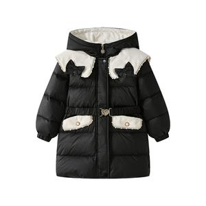 Детская пуховая куртка с капюшоном, утепленные, ветрозащитные Disney, черный