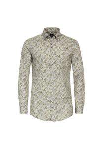 Мужская деловая рубашка с принтом, облегающая боди Venti, оливковый