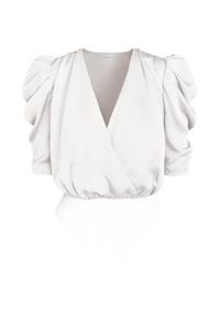 Лиловый боди с эффектом обертывания из сатина в белом цвете Adelyn rae