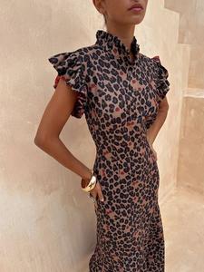 Платье миди Remi с леопардовым принтом Cherry Never Fully Dressed, Black Multi Black