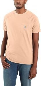 Мужская футболка Carhartt Force свободного кроя средней толщины с коротким рукавом и карманом (100410 Prev. Delmont), Cantaloupe