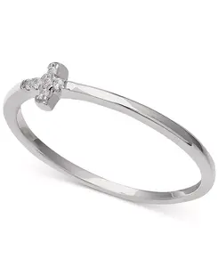 Кольцо с крестом из кубического циркония, созданное для Macy's Giani Bernini, silver