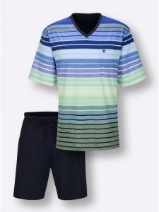 Hajo Короткие шорты в темно-синюю и фисташковую полоску