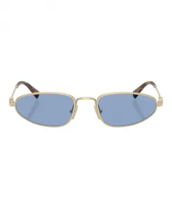 Стильные овальные солнцезащитные очки светло-золотистого цвета Miu Miu, желтый