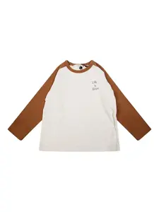 Футболка с рукавами реглан и нашивкой 1 + In The Family, бежевый