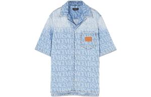 Джинсовая рубашка с коротким рукавом VERSACE, Доджер Блю