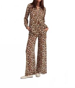 Широкие брюки в леопардовом шифоне SPRWMN