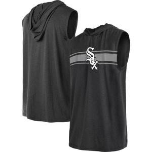 Мужской черный пуловер с капюшоном Chicago White Sox без рукавов New Era