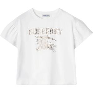 Детская футболка с круглым вырезом, средней толщины Burberry, белый