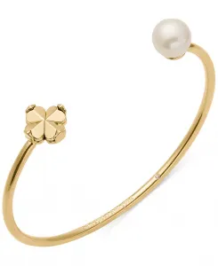 Браслет в виде цветка из искусственного жемчуга и кубических цирконий (также в золотом тоне) Kate Spade New York, gold