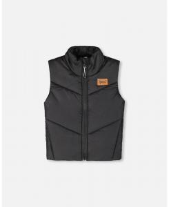 Стеганый жилет без рукавов для мальчиков-малышей, черный - для малышей/детей Deux par Deux, Black
