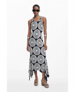 Женское длинное платье с кругами Desigual, Black