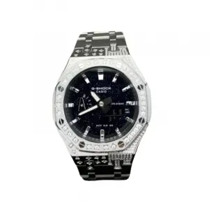 CASIO Ремешок из нержавеющей стали с кварцевым механизмом серии Retrofit, мужские часы, черный циферблат