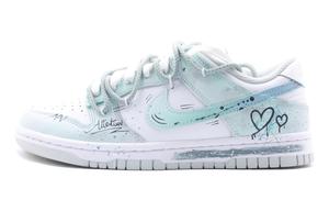 Nike Кроссовки для скейтбординга Dunk Green Apple Paradise, износостойкие, белые, зеленые, унисекс