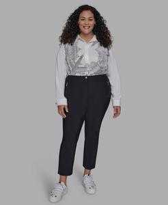 Узкие брюки большого размера с карманами на молнии KARL LAGERFELD PARIS, Black