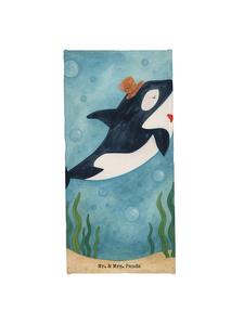 Mr. & Mrs. Panda Пляжное полотенце Orca Cylinder Design без надписи, белого цвета