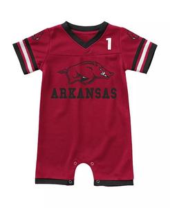Новорожденные и младенцы мальчики и девочки Cardinal Arkansas Razorbacks Bumpo Футбольный логотип комбинезон Colosseum