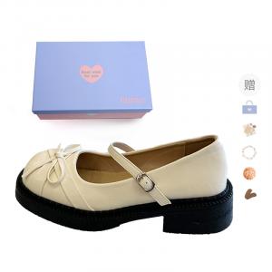 Xingdiman Туфли Мэри Джейн на массивном каблуке женские экрю [подарочный набор] (с подарком), цвет Ecru[Gift Box Set](Gift Included)