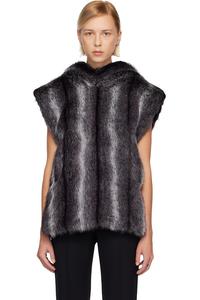 Anna Sui Эксклюзивная серая толстовка без рукавов Ssense из искусственной норки