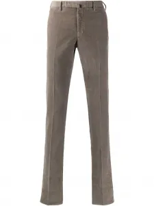 Вельветовые брюки прямого кроя Incotex, коричневый