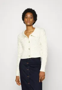 Укороченный кардиган с помпонами, воротником и длинными рукавами. Glamorous, Cream