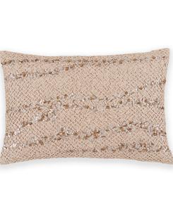 Декоративная подушка с ручной вышивкой пайетками, 20 x 14 дюймов Donna Karan Home, Putty