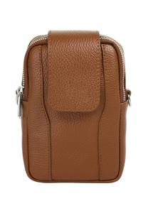 Сумка через плечо, натуральная кожа, производство Италия Samantha Look, цвет Cognac