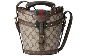 GUCCI Кожаная шляпа и кепка, сумка-бокс, сумка-ведро, кроссбоди, мини-сумка через плечо унисекс эбони и коричневый