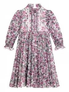 Платье с оборками и цветочным принтом Dolce & Gabbana Kids, розовый