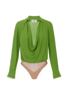 Боди с длинными рукавами Elisabetta Franchi, зеленый