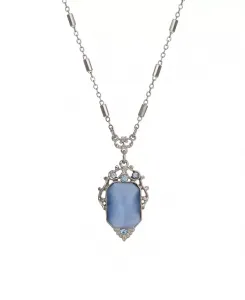 Ожерелье с подвеской из голубого лунного камня 2028, blue