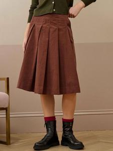 плиссированная юбка из вельвета Brora, Acorn