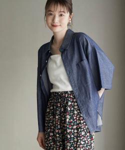 Рубашка с коротким рукавом из хлопкового вискозного денима Coen, цвет Navy