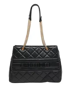 Стеганая сумка-шоппер Carlo Colucci, черный