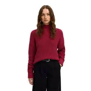 Выбранный свитер с высоким воротником "Сельма Сьюз" Selected, красный