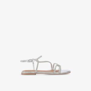 Сандалии Kg Kurt Geiger с кристаллами плетёные, серебряный