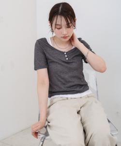 Комплект из майки и топа с воротником-стойкой