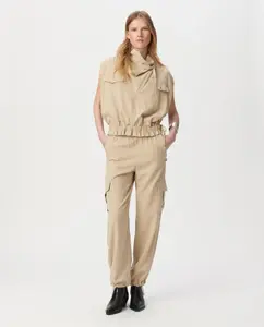 Женский топ без рукавов Ikks, бежевый