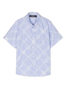 Versace Kids рубашка Nautical Medusa в полоску, белый