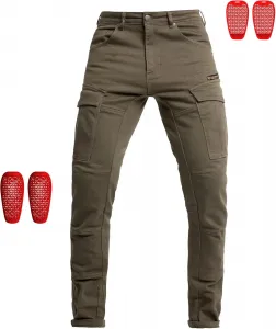 Мотоциклетные брюки John Doe Defender Monolayer с сертификацией CE и сертификатом AAA, дышащие брюки-карго, брюки с боковыми карманами и защитными вставками, Olive Green