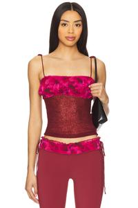 Топ с рюшами Guizio, pink multi