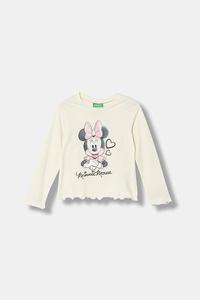 Детская хлопковая кофта с длинным рукавом United Colors Of Benetton, бежевый