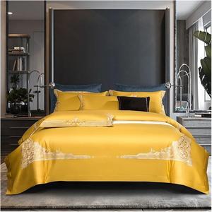 YUSIWOAL Комплект постельного белья из сатинового хлопка с золотой вышивкой