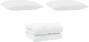 Зимнее одеяло с подушкой, 3 шт., белое, из микрофибры vidaXL