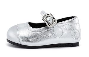 Детская кожаная обувь для дошкольников EBMINI, серебряный